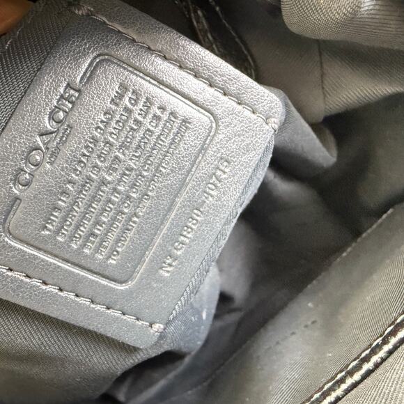 Coach Petite Campus Backpack 23 Green Metallic Polished Pebbled Leather Charm - Picture 13 of 16